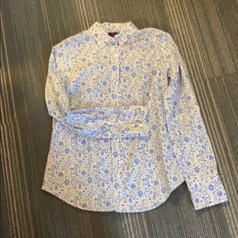 JCrew Liberty Shirt Blue Floral 6/M